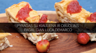 Pyragas su kiauliena ir obuoliais. Pagal Gian Luca Demarco