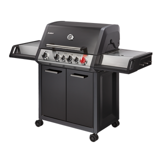 Enders Monroe Pro Black 4 IK Turbo Gas Grill with Turbo Zone and Side Stove, Graphite/Steel Colours