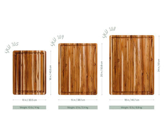 Teakhaus Traditional cutting board (S), 40.6 x 30.5 x 3.8 cm