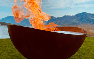 Outdoor fire pit Feu du Jardin Wave Rust, Ø 98 x 57 cm