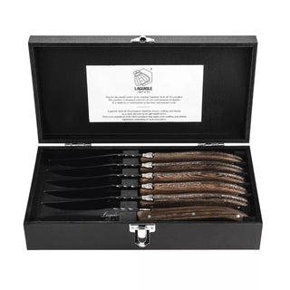 Steak knives LAGUIOLE Luxury Line by STYLE DE VIE, 6 pcs, black