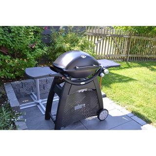 WEBER Q3000 gas grill with stand and cast iron grill