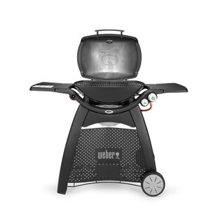 WEBER Q3000 gas grill with stand and cast iron grill