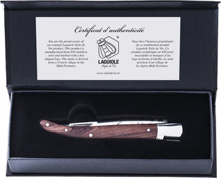 Pocket knife LAGUIOLE by STYLE DE VIE, mahogany, blade length 9,5 cm