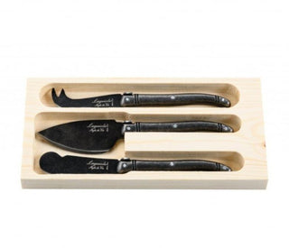 Cheese knife set LAGUIOLE by STYLE DE VIE, 3 pcs, Black Stonewash