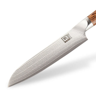 Japoniško Damasko plieno peilis OLEIO Zayiko, Kasshoku, mažasis santoku, 12,5 cm