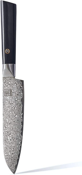 Japoniško Damasko plieno peilis OLEIO Zayiko, Black Edition, mažasis Santoku, 13 cm