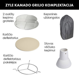 Anglinis kamado grilis ZYLE Medium KS, raudonas, Ø 45 cm Угольный гриль камадо ZYLE Medium KS, красный, Ø 45 см