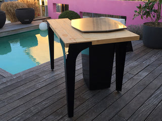 Fire pit with table and cooking plate Augoust Plancha Table